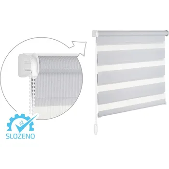 Roleta ZEBRA-SHOP Roleta DEN A NOC / KOMPLET / PREMIUM / ŠEDÁ / BH 27 Výška: 150, Šířka: 58, Strana ovládání: vlevo