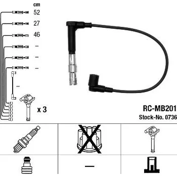 Zapalovací kabel Sada kabelů pro zapalování NGK 0736