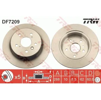 Brzdový kotouč Brzdový kotouč TRW DF7209