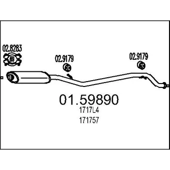 Auto-moto Střední tlumič výfuku MTS 01.59890