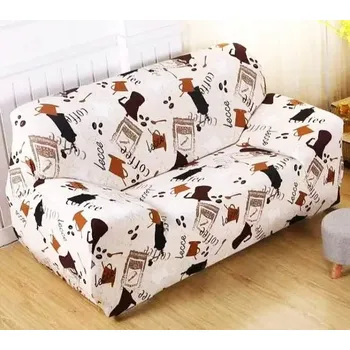 Napínací potah Numberoplus Potah na dvojsedačku elastický - coffee