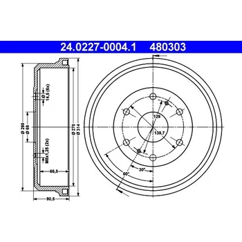 Brzdový buben Brzdový buben ATE 24.0227-0004.1