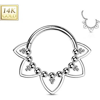Piercing Šperky4U Zlatý piercing - segment kruh, Au 585/1000 - ZL01230-WG