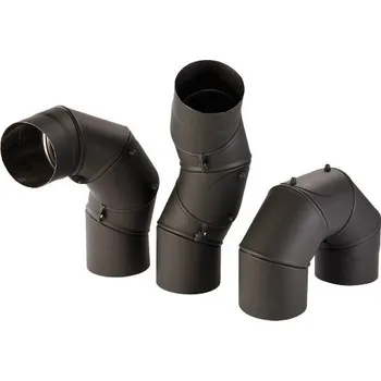 Kouřovod Koleno černé 5 segm. 150/0-180° s čist.otv