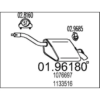 Tlumič výfuku Zadní tlumič výfuku MTS 01.96180