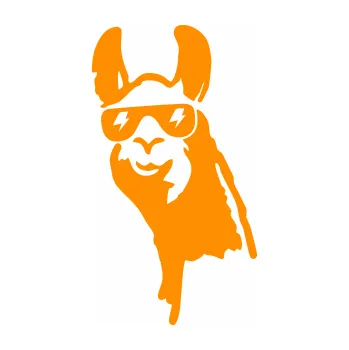 Samolepící dekorace SAMOLEPKA Lama 003 levá (06 - oranžová) NA AUTO, NÁLEPKA, FÓLIE, POLEP, TUNING, VLASTNÍ TEXT, TISK, AUTOSAMOLEPKY.cz, POLEPY, OBRÁZEK, LOGO, SAMOLEPKY