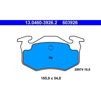 Brzdová destička Sada brzdových destiček, kotoučová brzda ATE 13.0460-3926.2