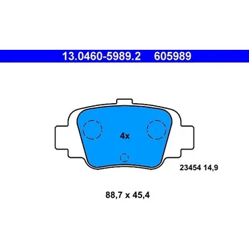 Brzdová destička Sada brzdových destiček, kotoučová brzda ATE 13.0460-5989.2
