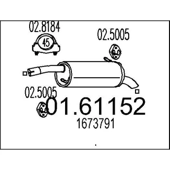 Auto-moto Zadní tlumič výfuku MTS 01.61152
