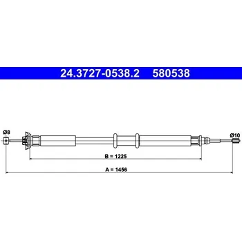 Lanko parkovací brzdy Tažné lanko, parkovací brzda ATE 24.3727-0538.2
