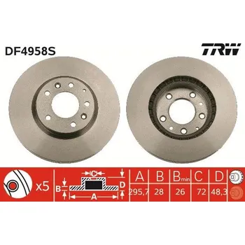 Brzdový kotouč Brzdový kotouč TRW DF4958S