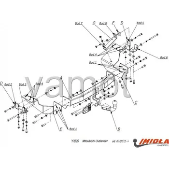 Tažné zařízení Tažné zařízení Mitsubishi Outlander (2012 a novější) (1718)