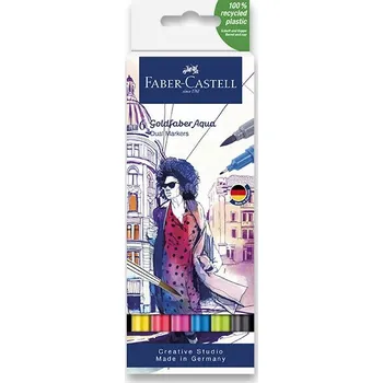 Popisovač Faber-Castell Goldfaber Aqua Dual Marker sada 6 ks