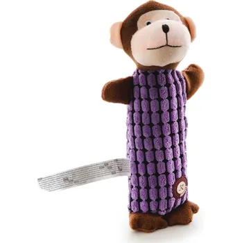 Hračka pro psa JK ANIMALS, plyšová opička Long, dlouhá plyšová pískací hračka pro psy, 28 cm