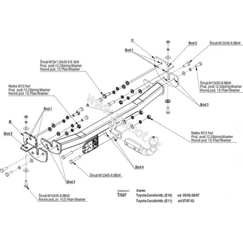 Tažné zařízení Tažné zařízení Toyota Corolla liftback (1997 - 2002 (E11)) (5864)