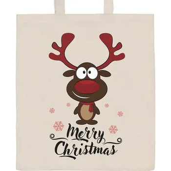 Nákupní taška Bavlněná nákupní taška přírodní s potiskem New Baby Merry Christmas