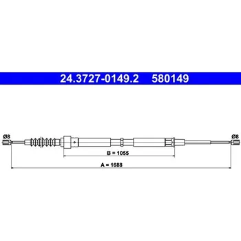 Brzdový systém Tažné lanko, parkovací brzda ATE 24.3727-0149.2