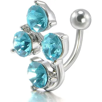 Souprava šperků Jewelry Piercing do pupíku - čtyřkamenný - modrý