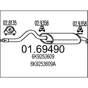 Auto-moto Zadní tlumič výfuku MTS 01.69490