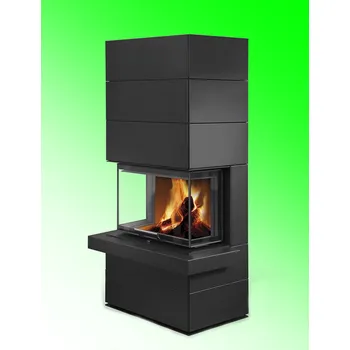 Krbová vložka ROMOTOP CARA C N 03 černý lak - designový krb s výsuvnými dvířky a možností akumulace