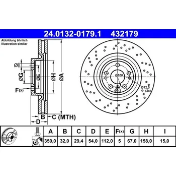 Brzdový kotouč Brzdový kotouč ATE 24.0132-0179.1