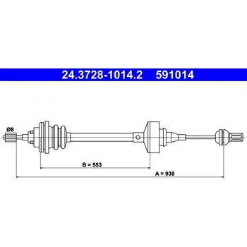 Spojka Tažné lanko, ovládání spojky ATE 24.3728-1014.2