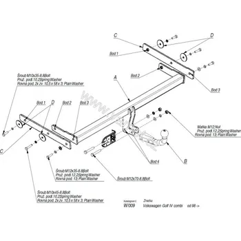 Tažné zařízení Tažné zařízení VW Bora Kombi (1999 - 2005) (601)