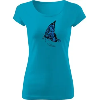 Dámské tričko Tričko s potiskem Tričko - Modrý motýl dámské