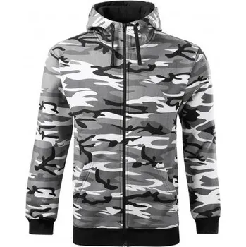 Pánská mikina MALFINI Mikina pánská Camo Zipper maskáč šedý 2XL