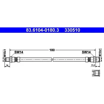 Brzdový systém Brzdová hadice ATE 83.6104-0180.3