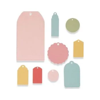 Řezačka papíru SIZZIX Framelits vyřezávací kovové šablony - štítky 9 ks