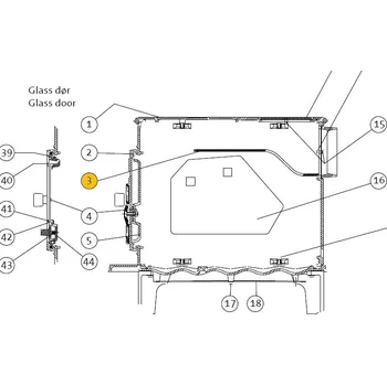 Krbová kamna JOTUL Deflektor kamen F 601 N; ND 10038110 (10038112) - náhradní litinový deflektor pro kamna F 601 N