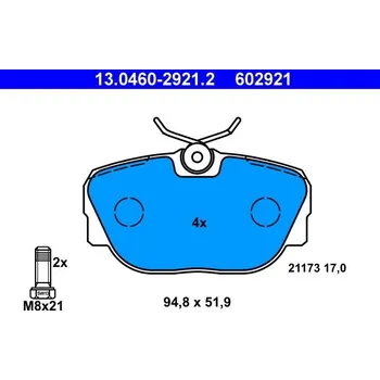 Auto-moto Sada brzdových destiček, kotoučová brzda ATE 13.0460-2921.2