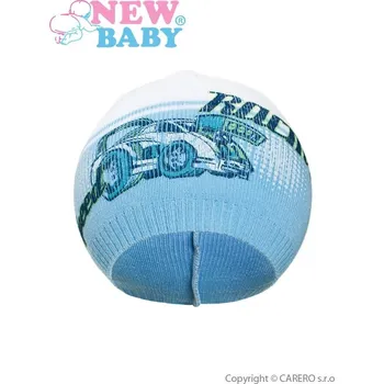 Kojenecká čepice NEW BABY Podzimní dětská čepička New Baby Racing SVĚTLE MODRÁ vel. 110