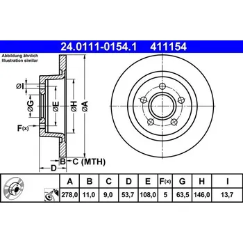 Brzdový kotouč Brzdový kotouč ATE 24.0111-0154.1