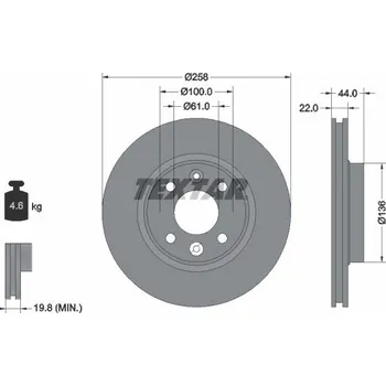Brzdový kotouč Brzdový kotouč TEXTAR 92255203