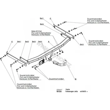 Tažné zařízení Tažné zařízení VW Golf VI Kombi (2009 - 2013 (VI)) (4121)