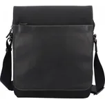 Pánská nylonová crossbody taška s koženou klopou Hexagona Gutty, černá