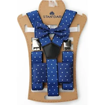 Motýlek Chlapecký/dětský set šle a motýlek s puntíky