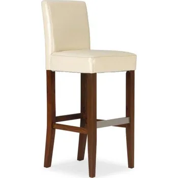 Barová židle Barová židle Siena bílá - VYSTAVENÝ KUS (Židle z masivu - eko kůže)