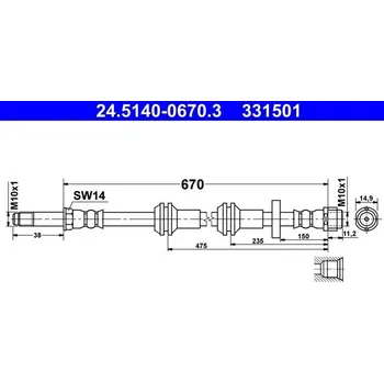 Brzdová hadice Brzdová hadice ATE 24.5140-0670.3