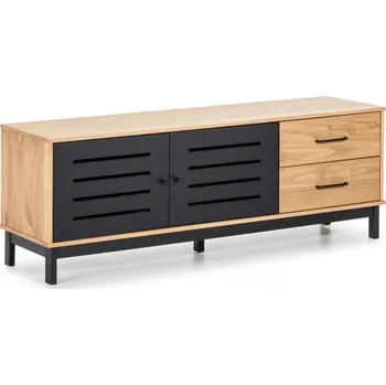 Televizní stolek TV stolek Marckeric Alessia vosk/černá (Stolek z masivu + MDF)
