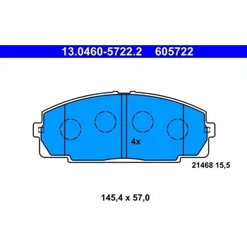 Brzdová destička Sada brzdových destiček, kotoučová brzda ATE 13.0460-5722.2