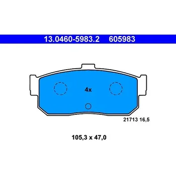 Brzdová destička Sada brzdových destiček, kotoučová brzda ATE 13.0460-5983.2