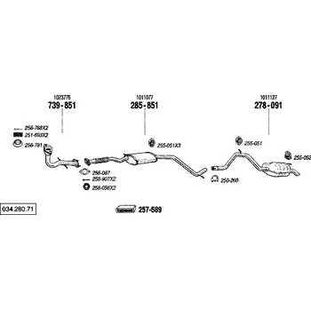 Střední díl výfuku střední tlumič výfuku Bosal 285-851