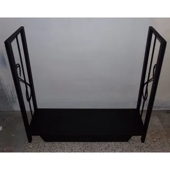 Stojan na dřevo se šuplíkem (Kovový stojan na dřevo ke krbu se šuplíkem)