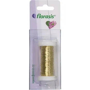 Vázací drát Drát dekorační Cu lakovaný na cívce zlatý 50g 0,3mm