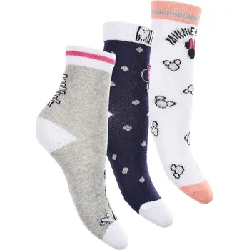 Balení ponožek Disney Minnie Mouse - šedá/modrá/bílá Velikost: 27/30