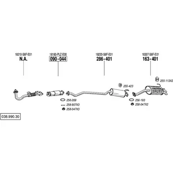 Tlumič výfuku střední tlumič výfuku Bosal 286-401