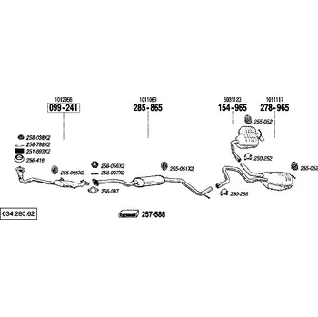 Výfukový systém střední tlumič výfuku Bosal 278-965